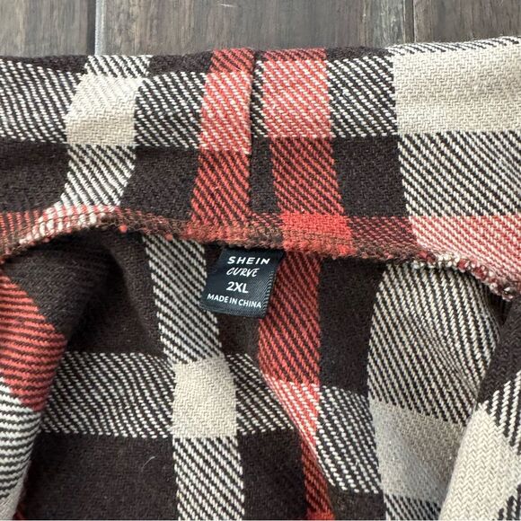 SHEIN Curve Plaid Open Vest Fall Colors 2XL - Picture 3 of 5